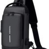 Anti theft Crossbody Sling bag,Waterproof Chest Daypack with USB Charging…